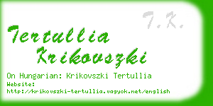 tertullia krikovszki business card